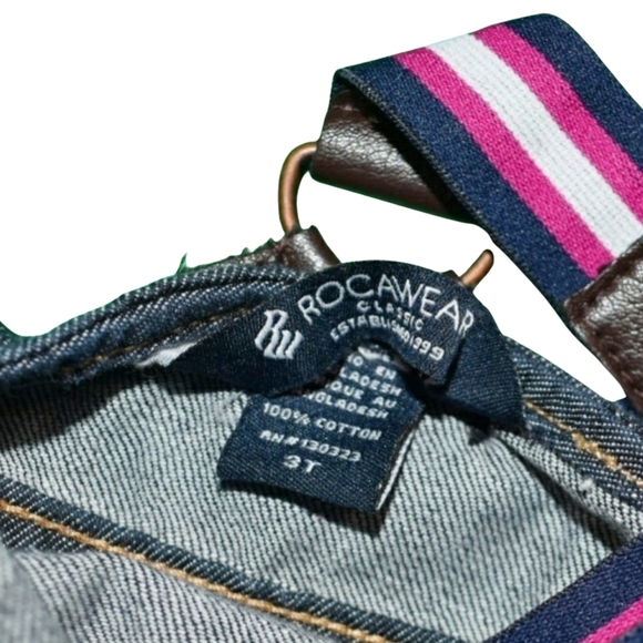 Rocawear Toddler Denim Dress with Pink and White Straps Size 3T - Picture 4 of 4